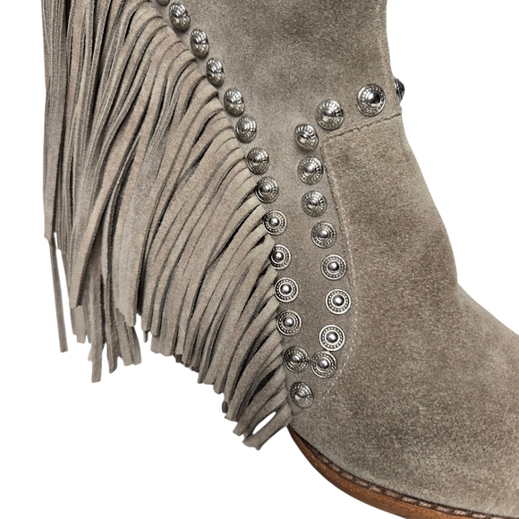 Free People Jeffrey Campbell Meadow Fields Suede Fringe Studs Ankle Bootie - Picture 8 of 16